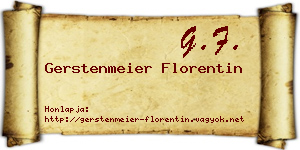 Gerstenmeier Florentin névjegykártya